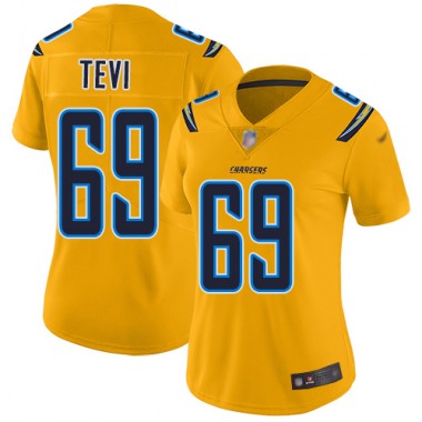 Los Angeles Chargers NFL Football Sam Tevi Gold Jersey Women Limited  #69 Inverted Legend->los angeles chargers->NFL Jersey